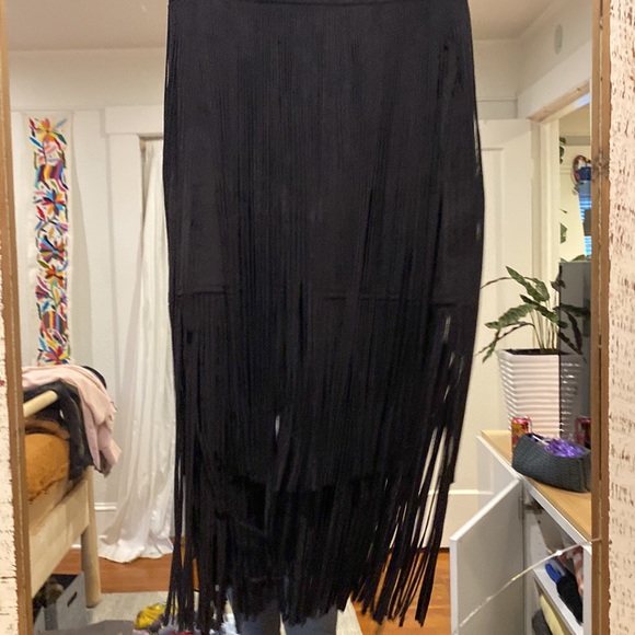 Zara black fringe skirt - Picture 3 of 5